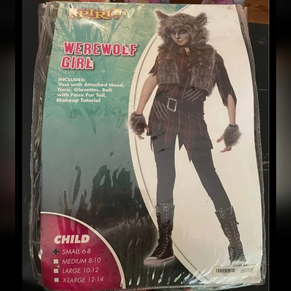 Werewolf Halloween Costume Girls‎ Small 8-10